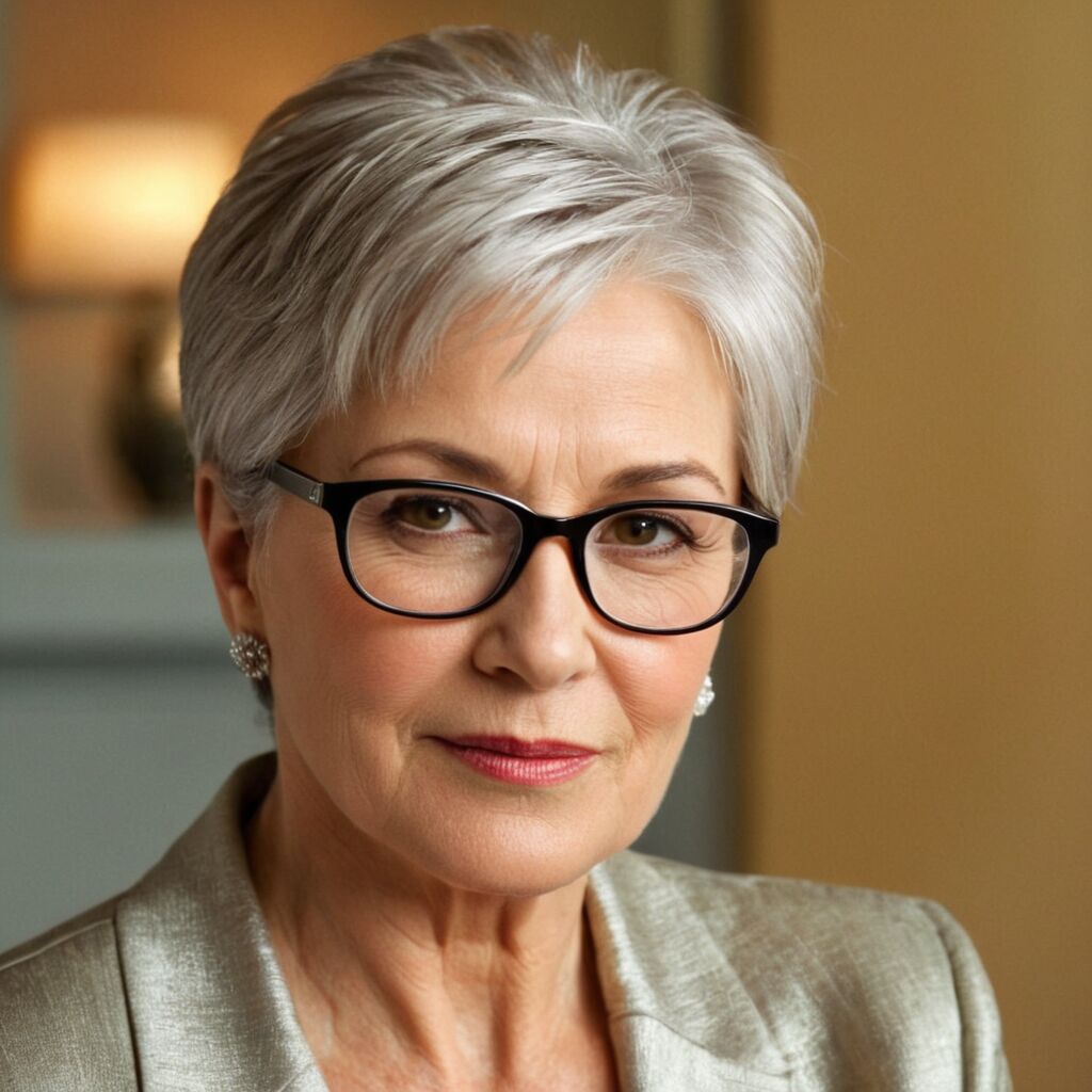 Frisuren ab 60 mit Brille: Die besten Ideen für stilvolle Seniorinnen