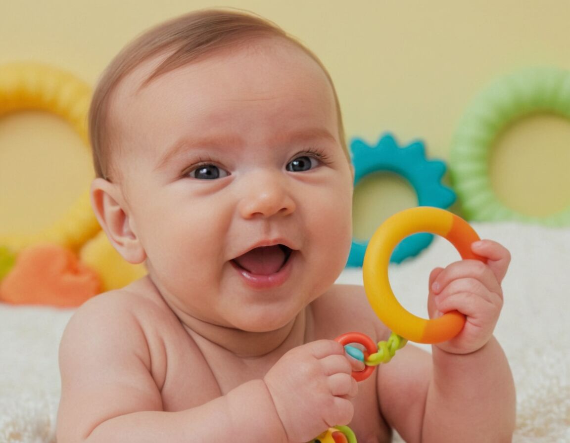 Beißringe zur Linderung von Zahnungsbeschwerden   - Baby-Spielzeug 0-3 Monate: Sicher, sinnvoll und fördernd