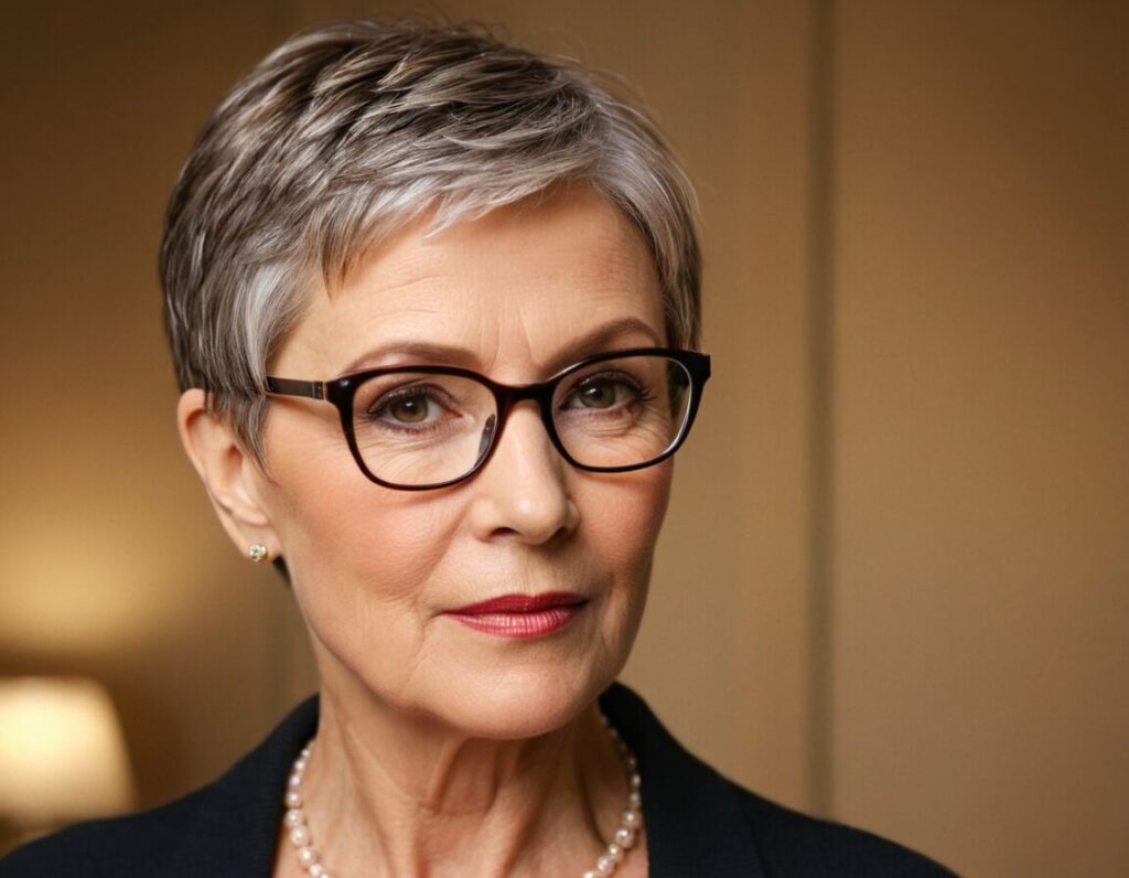 Frisuren ab 60 mit Brille: Die besten Ideen für stilvolle Seniorinnen