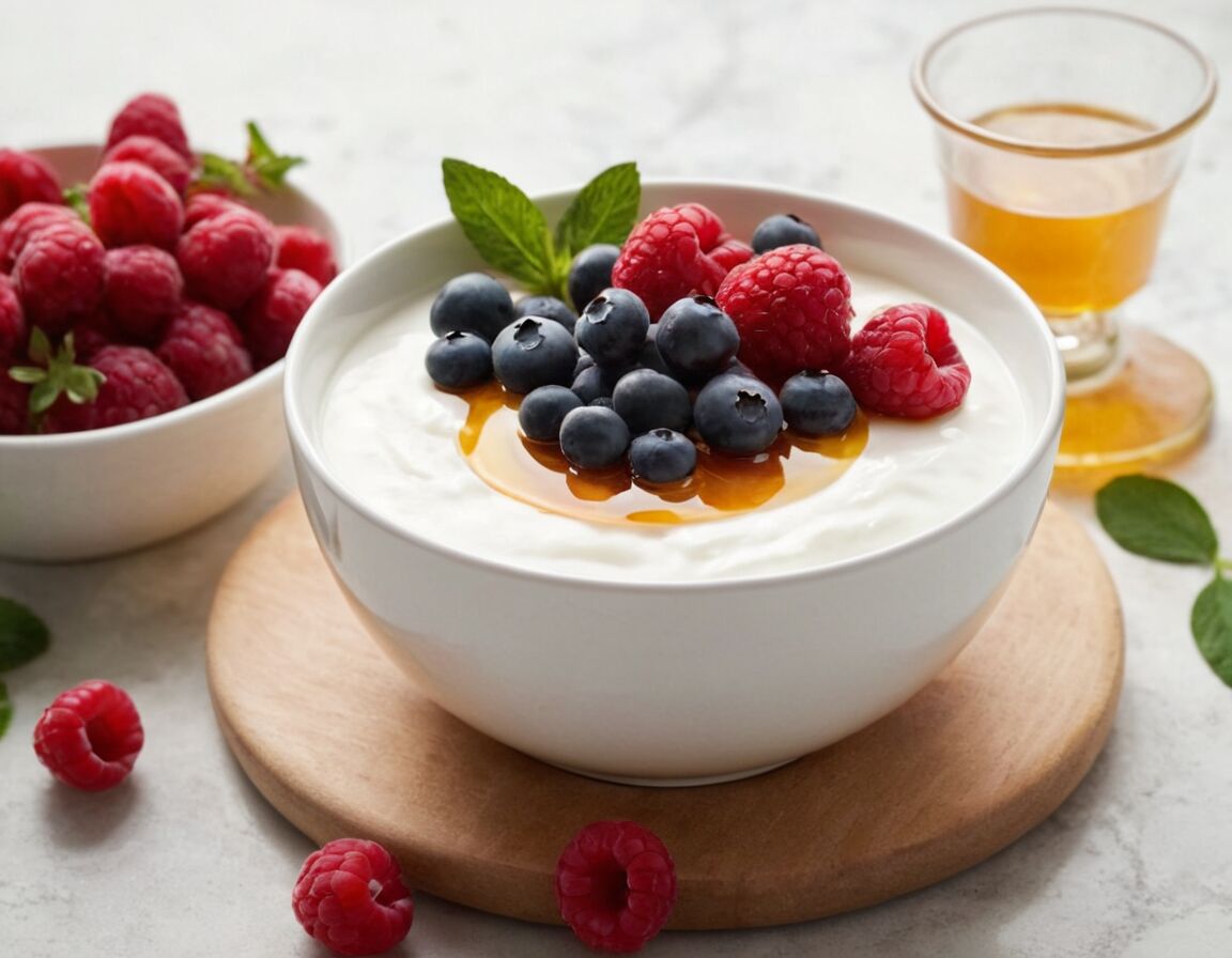 Joghurt fördert gesunde Darmflora und unterstützt Abwehrkräfte   - Was essen bei Erkältung? Die besten Lebensmittel für schnelle Genesung