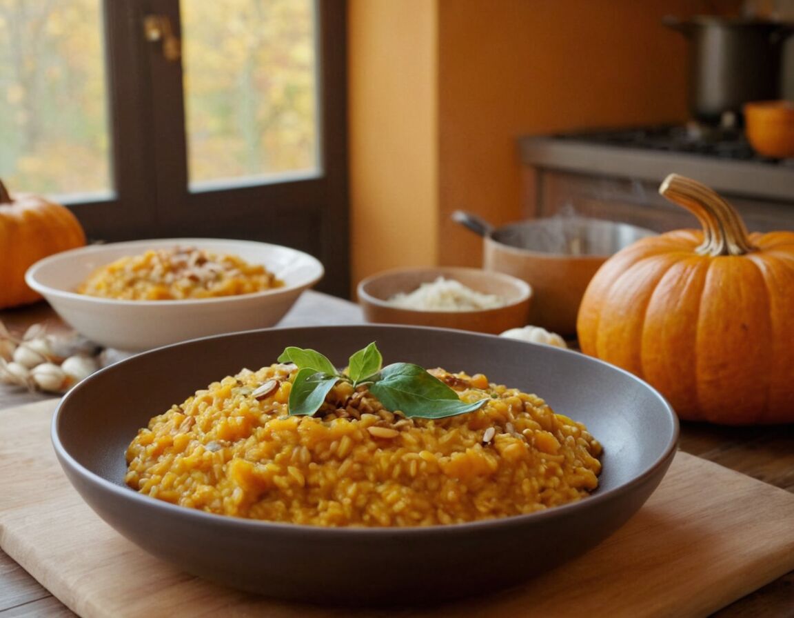 Aromatisches Kürbisrisotto in kurzer Zeit kochen - Kürbis Rezepte schnell und einfach – Herbstliche Vielfalt genießen