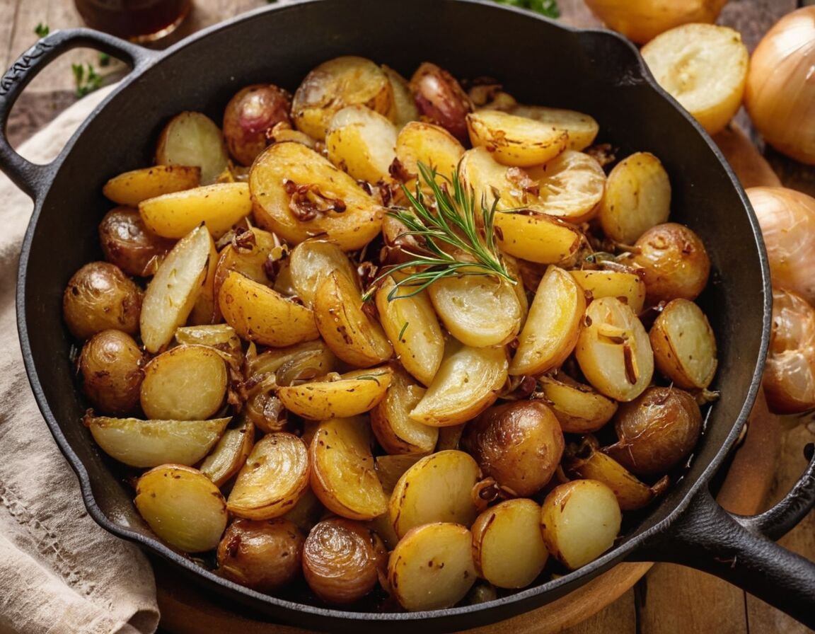 Zwiebeln nach Wunsch hinzufügen und glasig dünsten   - Bratkartoffeln aus gekochten Kartoffeln – So gelingt der Klassiker