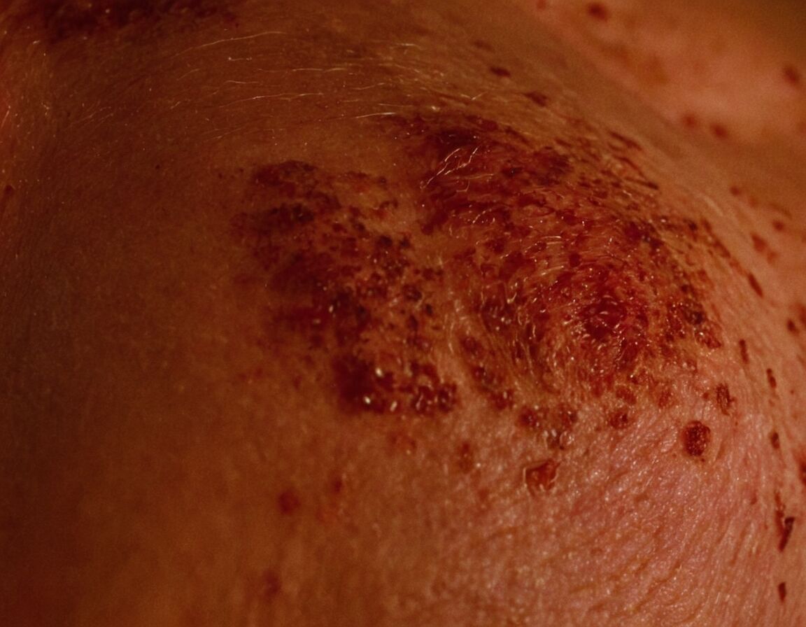 Typische Bilder zeigen entzündete, aufgekratzte Hautstellen   - Wie sieht Krätze aus? Bilder, Symptome und Therapie kompakt