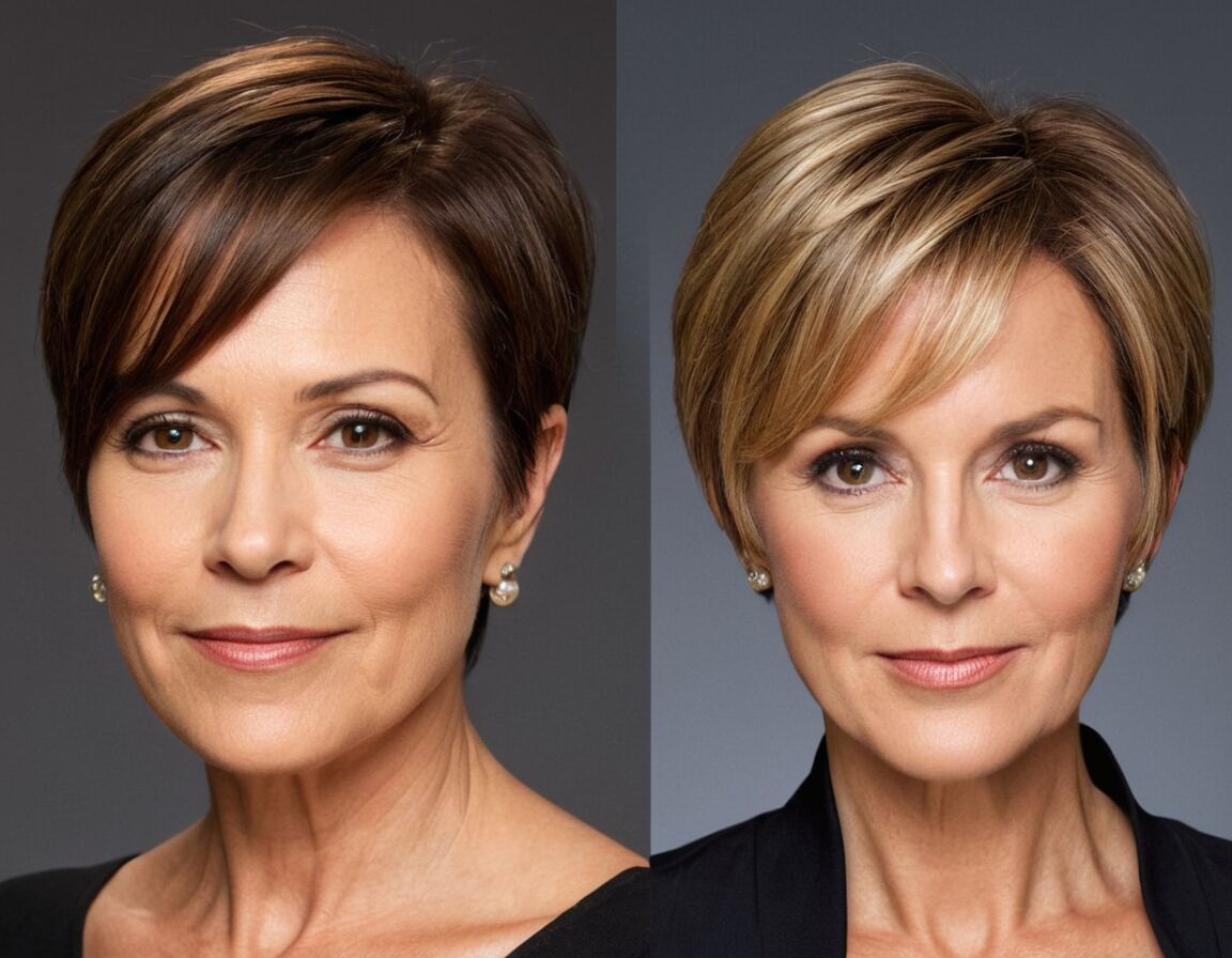 Kurzhaarschnitte betonen markante Gesichtskonturen   - Frisuren, die jünger machen ab 50: Vorher-Nachher Inspirationen, die begeistern