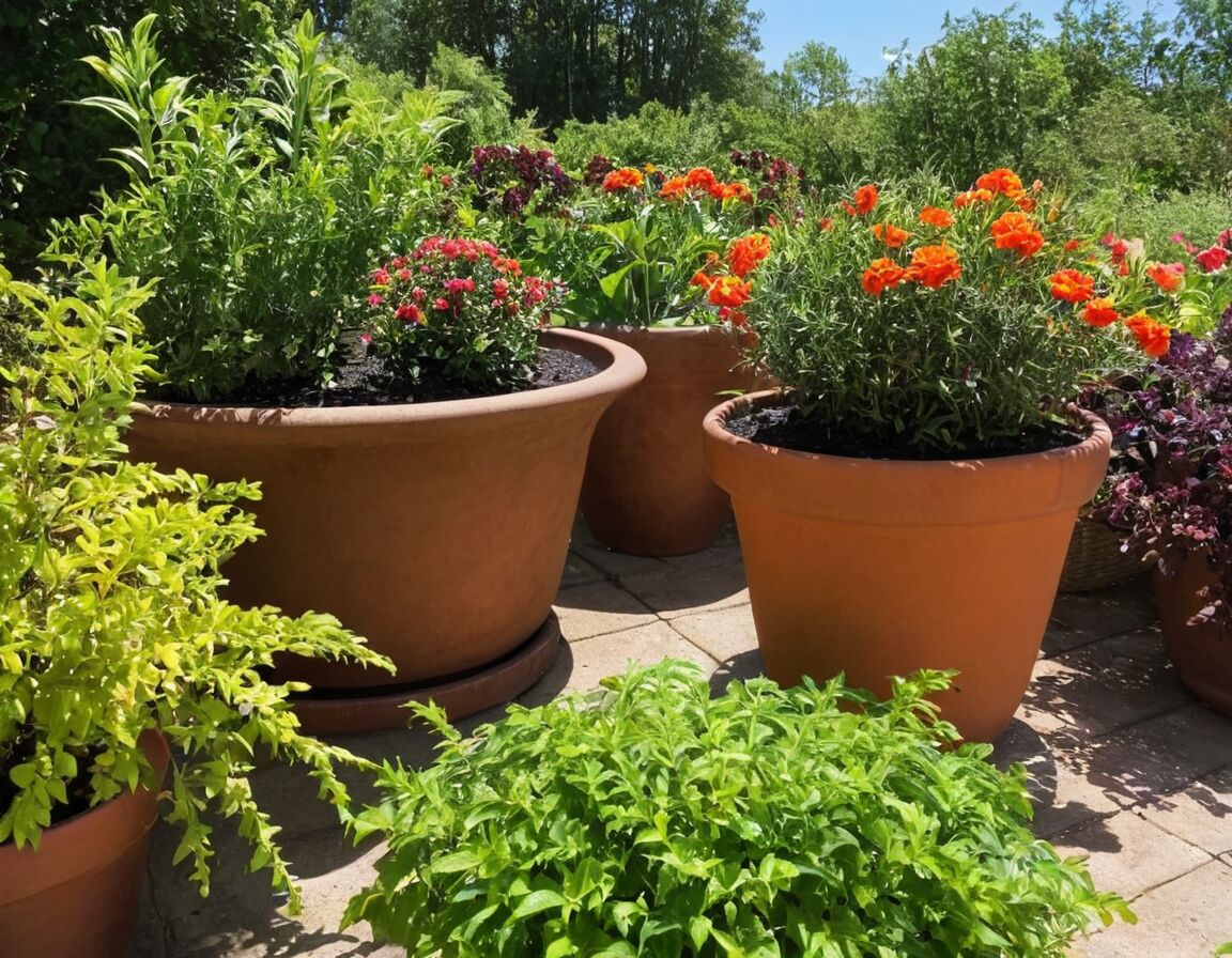 Drainageschicht im Kübel gegen Staunässe nutzen   - Winterharte Kübelpflanzen für pralle Sonne: Die besten Sorten & Pflege