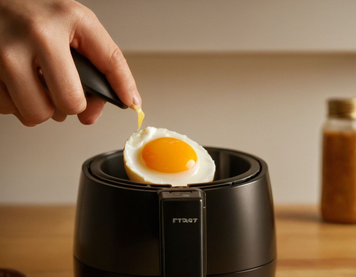 Schale vorsichtig entfernen - Eier kochen in der Heißluftfritteuse – So gelingt’s auf den Punkt