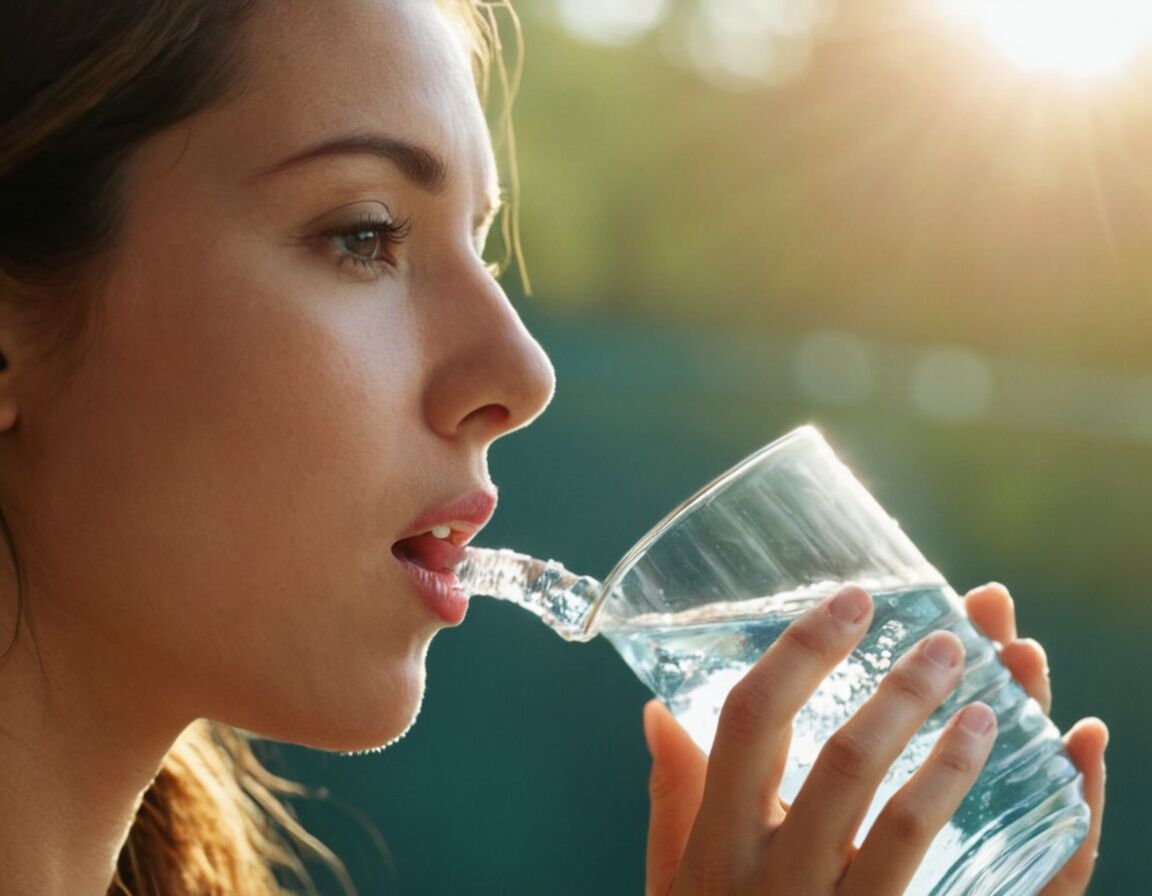 Ausreichend Wasser trinken zur Speichelproduktion   - Komischer Geschmack im Mund – Ursachen & Gegenmaßnahmen