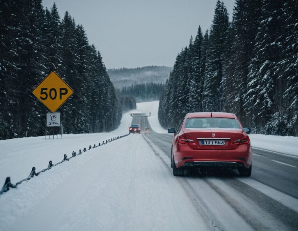 Wie schnell darf ein Kraftfahrzeug mit Schneeketten höchstens fahren? Gesetzliche Regeln